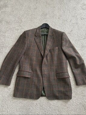 J. Press Classic Men's Brown Glen Plaid Wool Blazer 46R